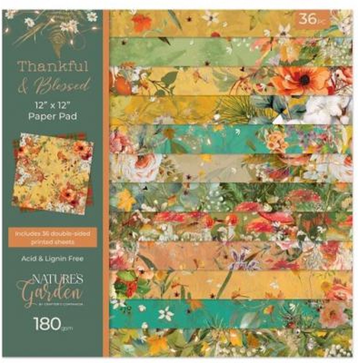 Thankful&Blessed - Paperpad 30x30 cm